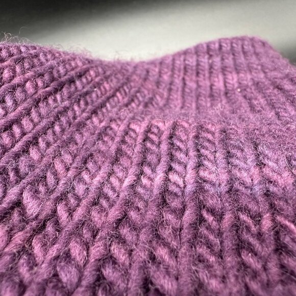 Purple Sweater Cable Knit Wool Large Womens Aztec The Territory Ahead V-Neck - Picture 6 of 8